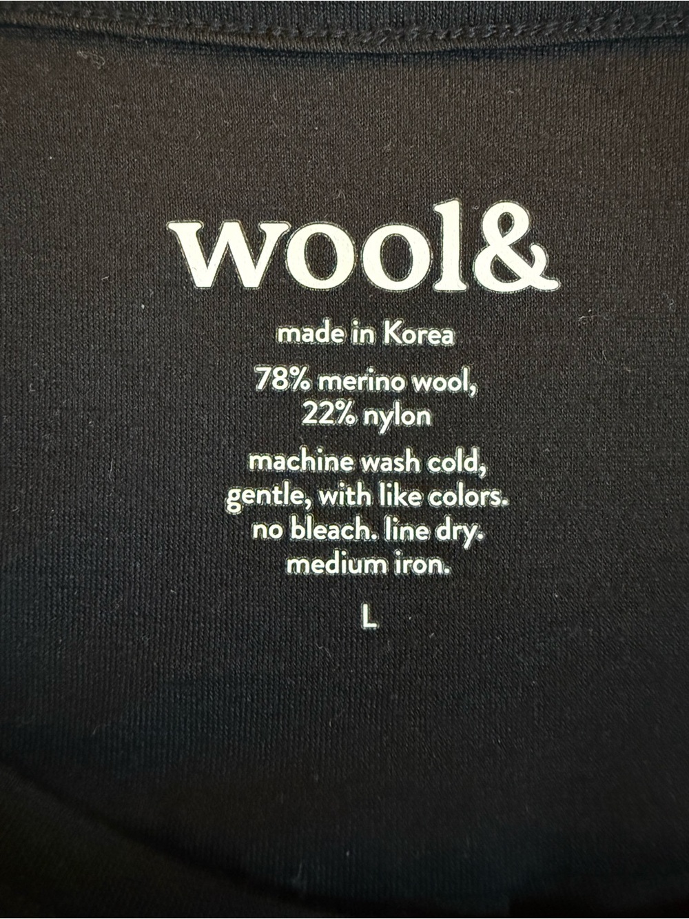 Wool& Black Merino Wool Swing Tunic Dress Top Long Sleeve Size Large - Picture 4 of 4